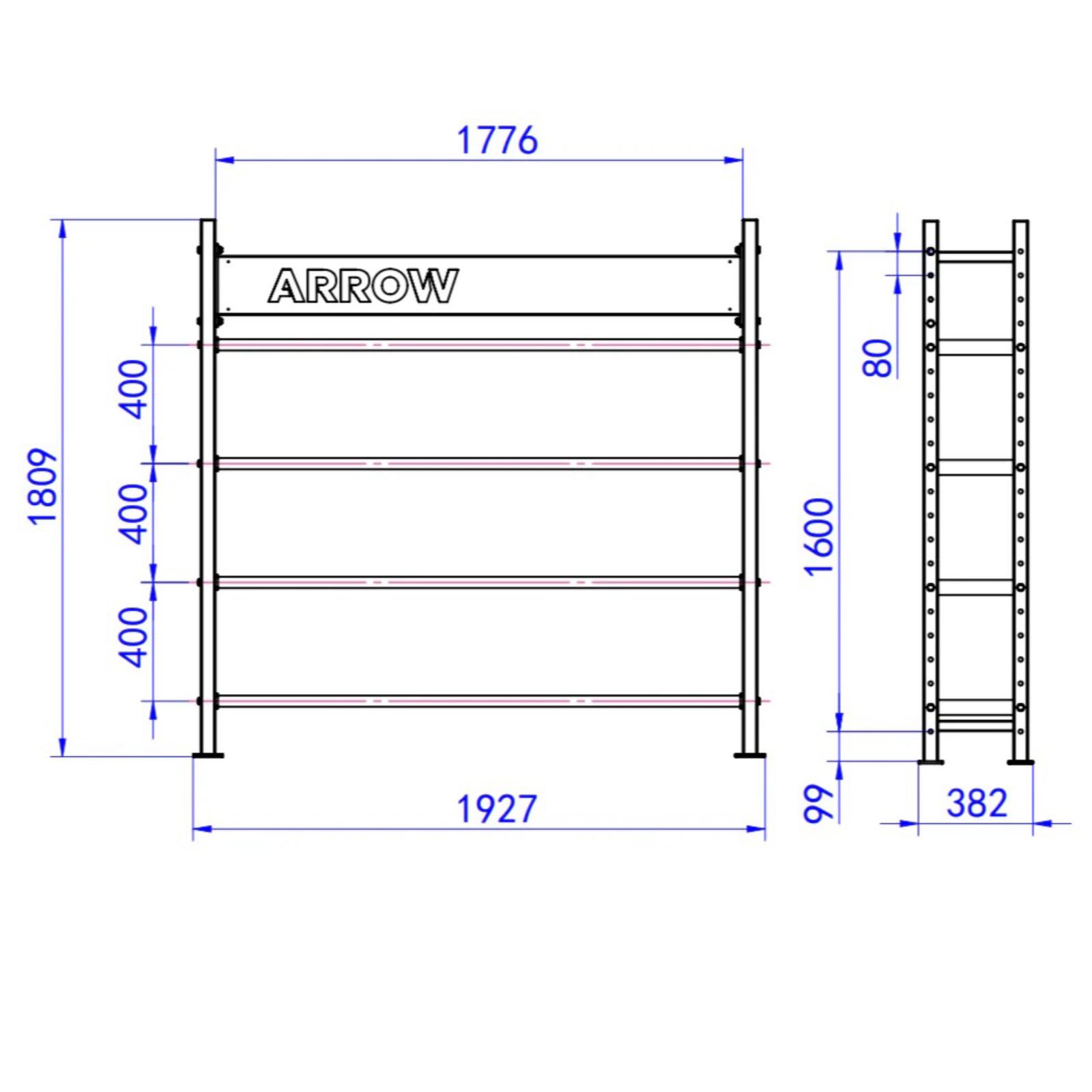 ARROW Commercial Functional Storage Rack with NEW Barbell Storage