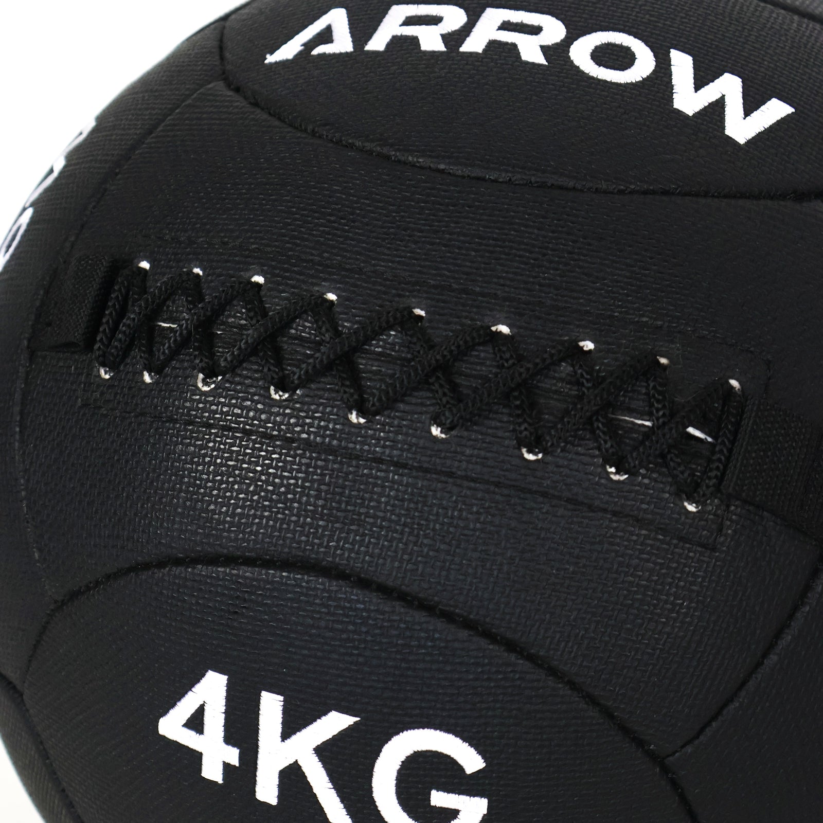 Black medicine ball with 'Arrow' branding and '4KG' marking on a white background