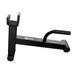Black metal car jack stand on a white background