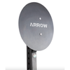 Gray satellite dish with 'Arrow' branding on a white background
