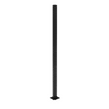 Black metal pegboard stand on a white background