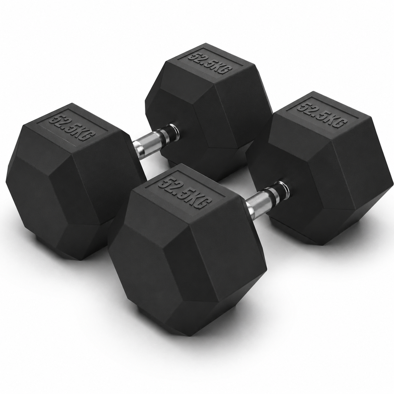 57.5KG Rubber Hex Dumbbell Pair