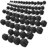 ARROW 1-30kg Rubber Hex Dumbbell Package (18 Pair)