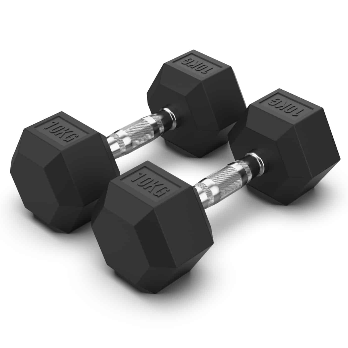 10KG Rubber Hex Dumbbell Pair