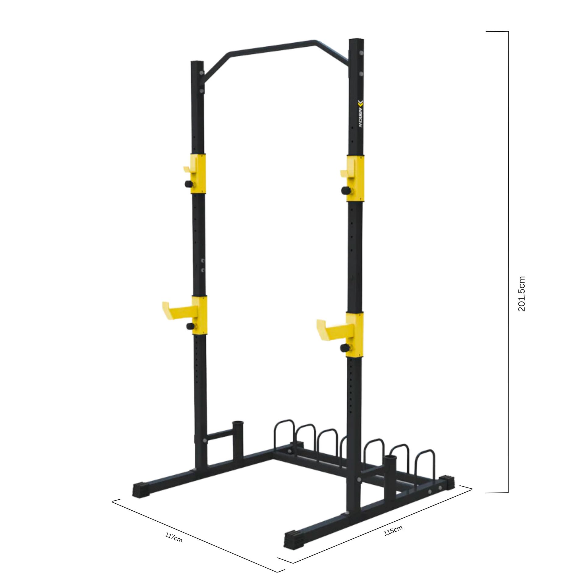 ARROW® X3 Half Rack+ Folding Bench+ 50kg Standard Plates Package + Bar ...