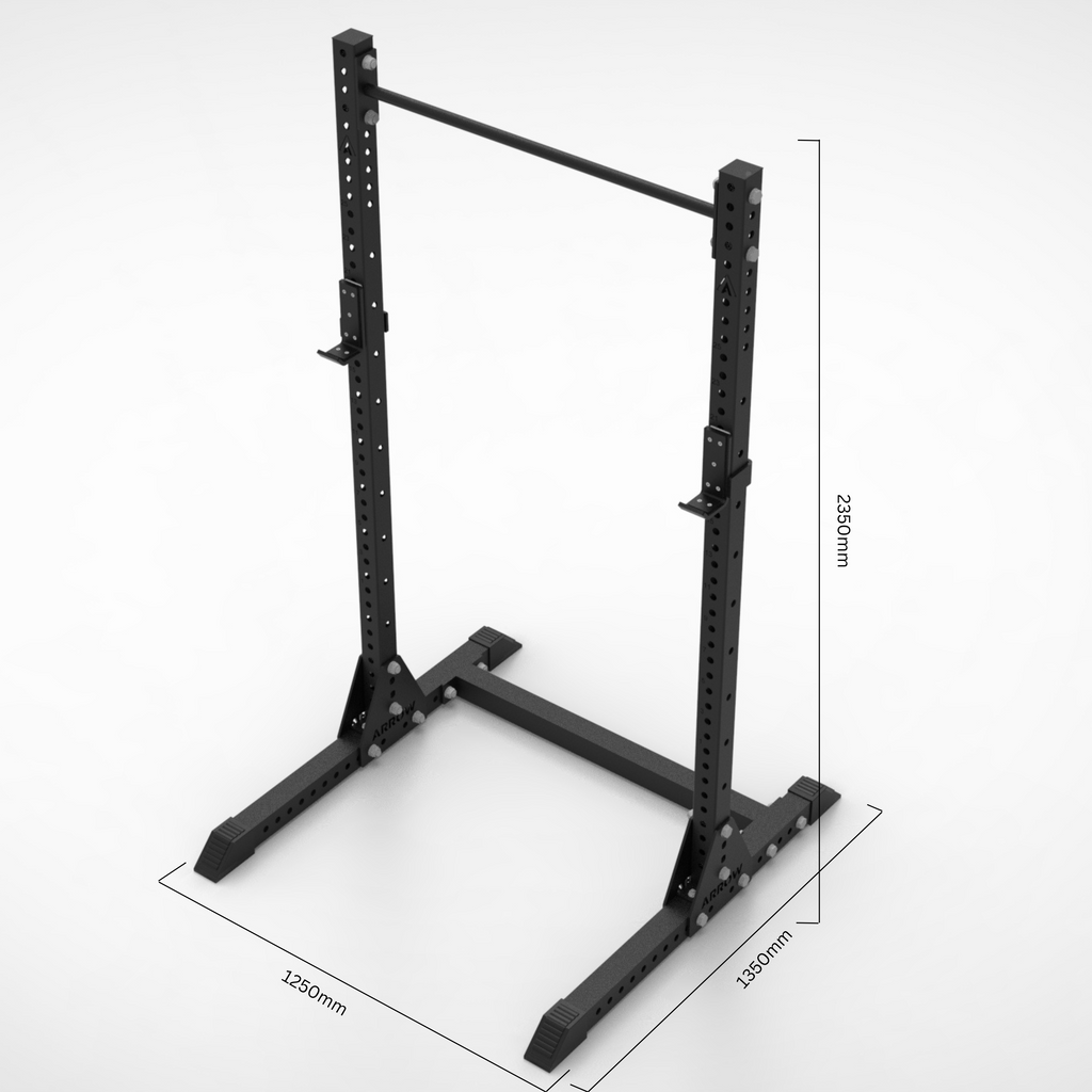 ARROW® Assault Rack + 50kg Rubber Coated Weight Plate Package + 6x Floor Tiles +Olympic Barbell + Bench