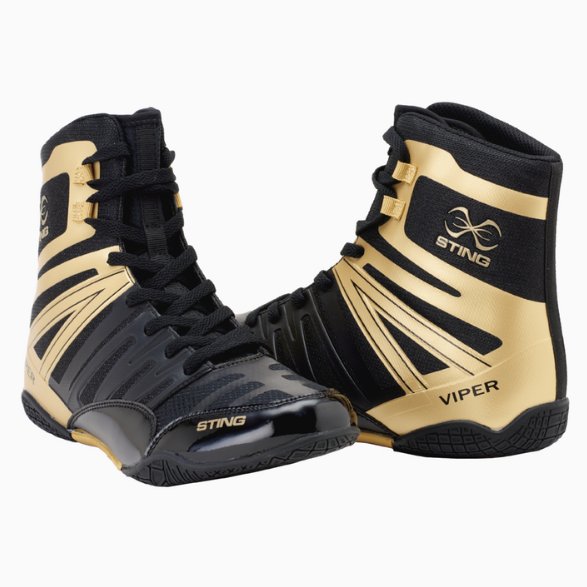 Sting Viper Boxing Shoe Black Gold Southern Cross Fitness